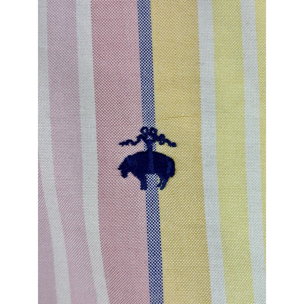 Brooks Brother Mens Large Pastel Multicolored Striped Button-Down Shirt Preppy - Picture 2 of 7
